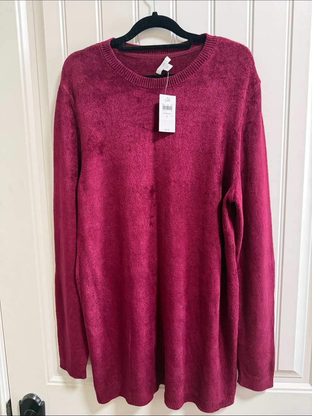 J. Jill Crewneck Sweater in Deep Raspberry